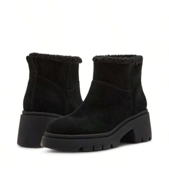 Steve Madden Hatcher Sherling Lined Comfy Chunky Lung Sole Ankle Boots Size 8.5